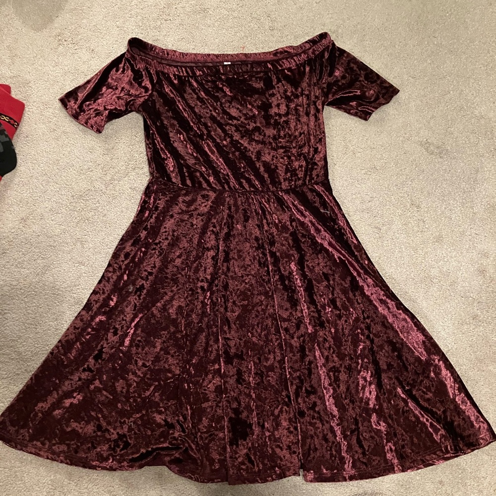 Red Velvet Skater Dress